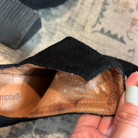 Jeffrey Campbell Optimum Black Oiled Suede Silver Studded Boots 8 Western Punk - Picture 7 of 9